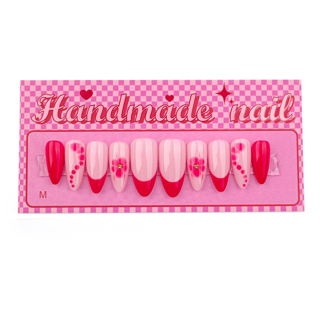 Artistic acrylic nails with floral design and trendy colors Bowlift