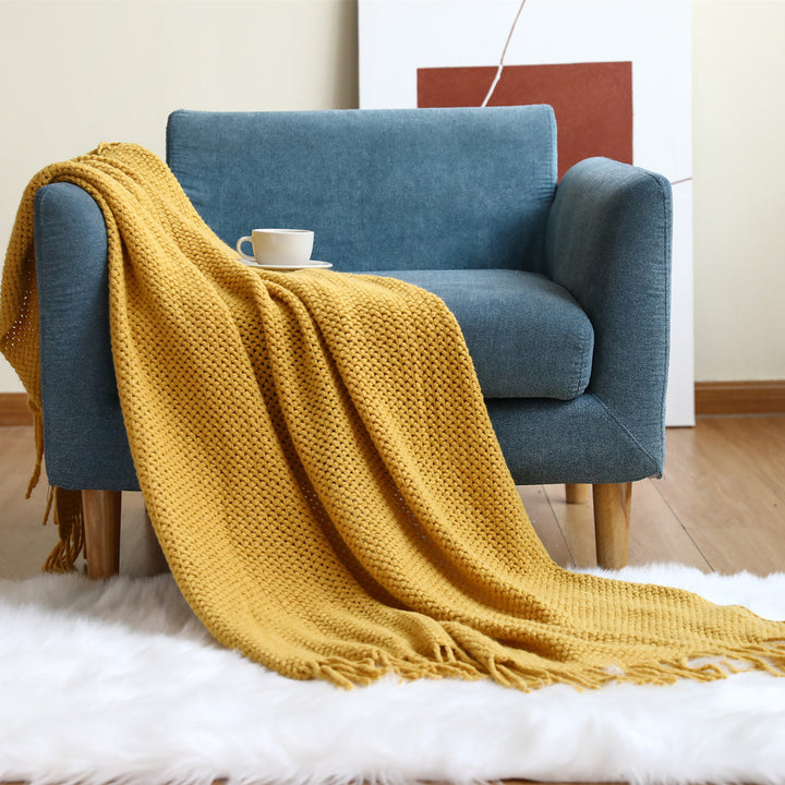 Woven Textured Knit Throw Blanket
