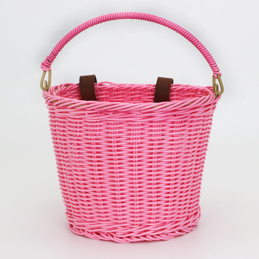 Practical hand basket with leather handles Bowlift