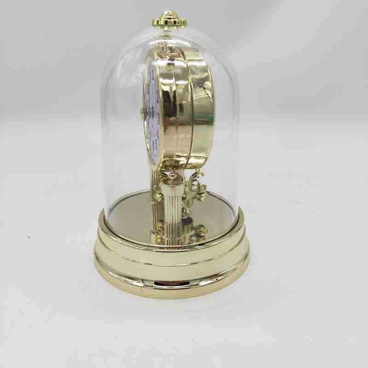 Classic table clock in elegant glass case Bowlift