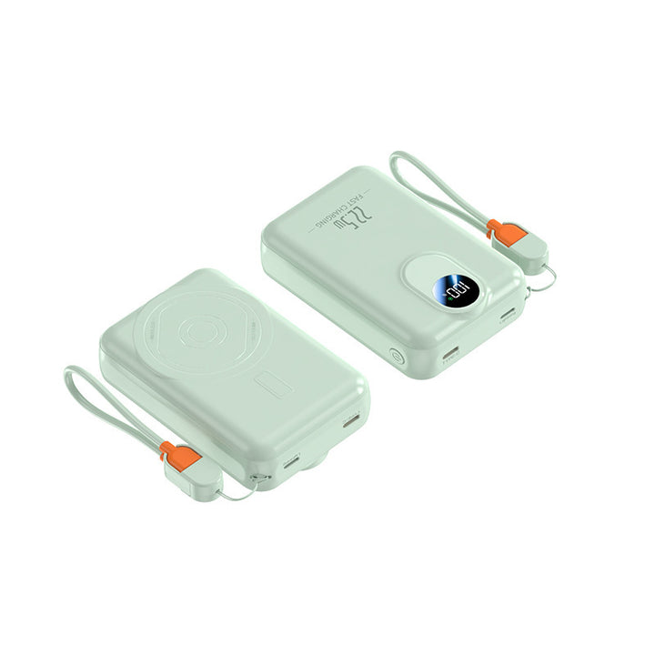 Portable power bank with integrated wireless charging function and digital display Bowlift
