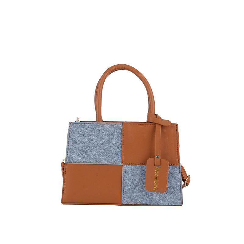 Geometric Patterned Handheld Tote Bag Bowlift