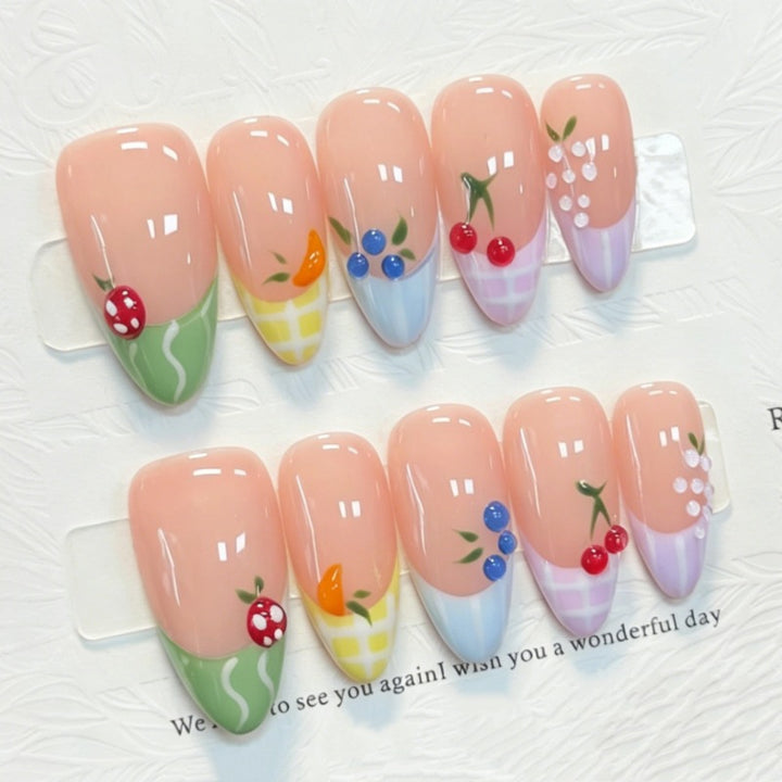 Fruit-Inspired Artistic Press-On Nail Set Bowlift