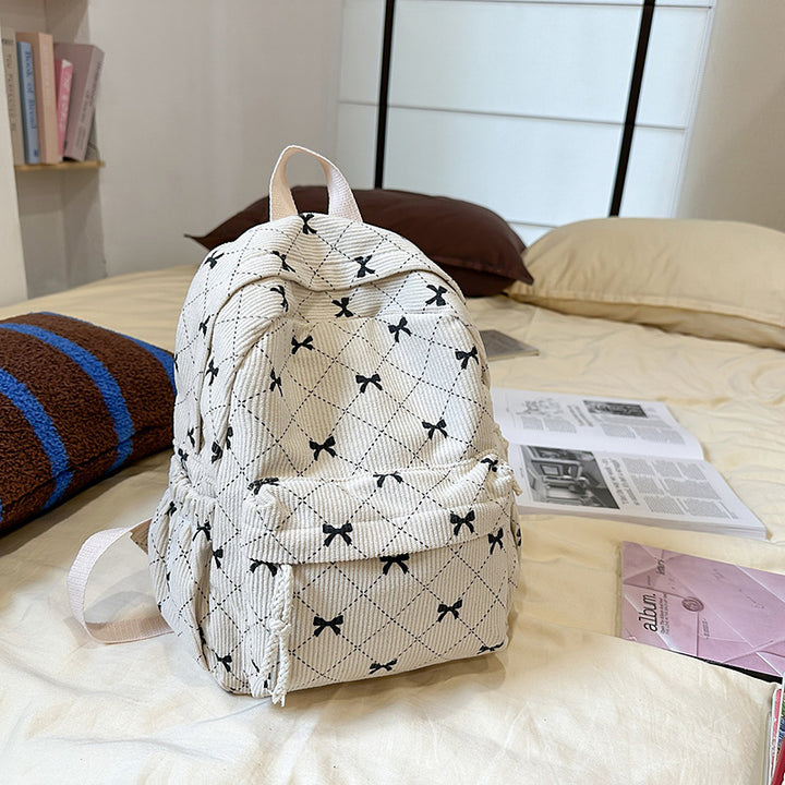 Cute Bow-Patterned Mini Backpack