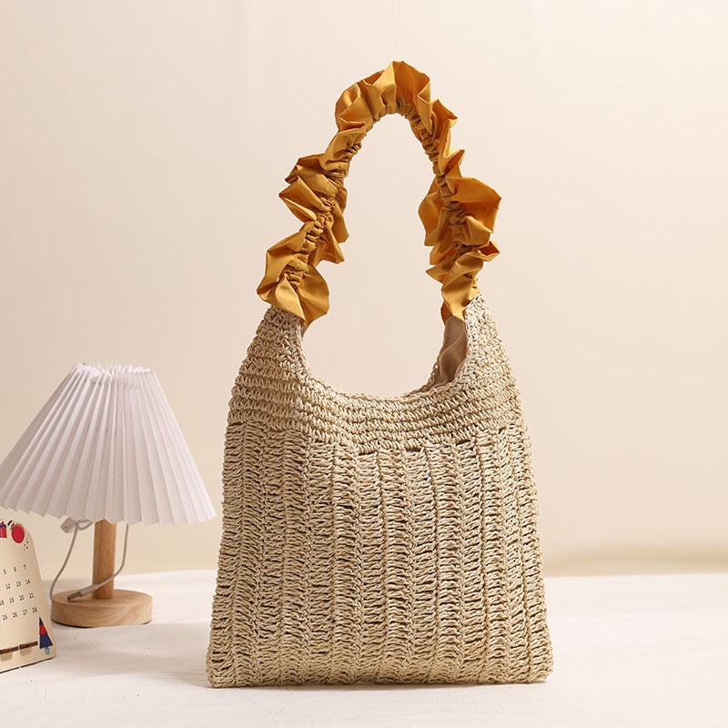 Elegant Handbag with Ruffled Handle Bowlift