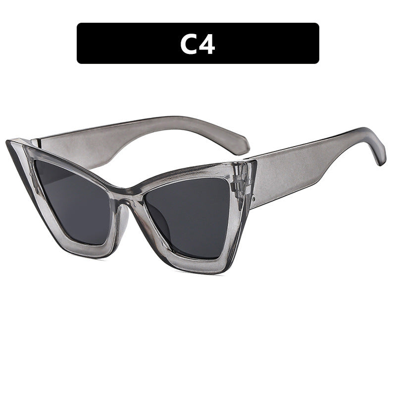 Women's Cat-Eye Sunglasses with Unique Wave Frame Bowlift