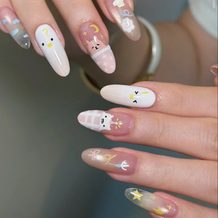 Glossy French Tip Press-On Nails Bowlift 1787395092
