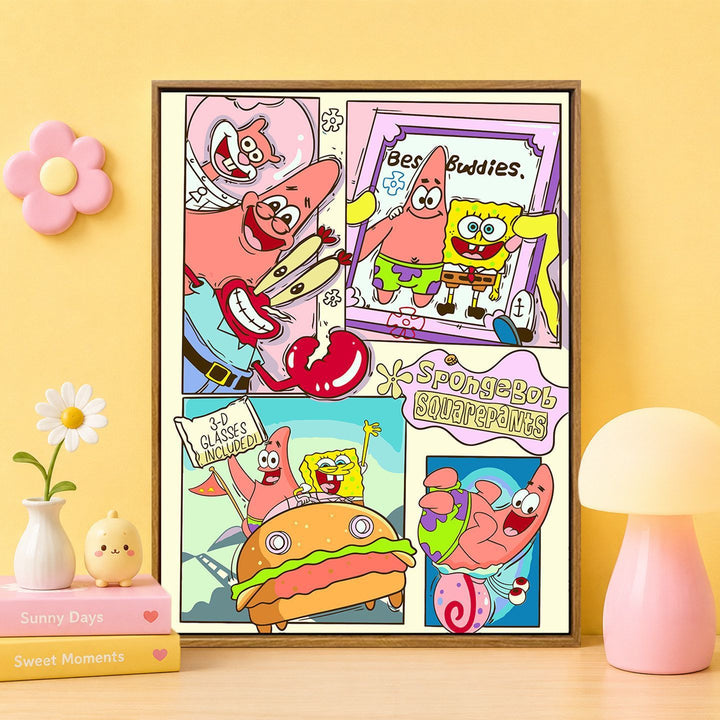 Cartoon Character Themed Wall Art Print Bowlift