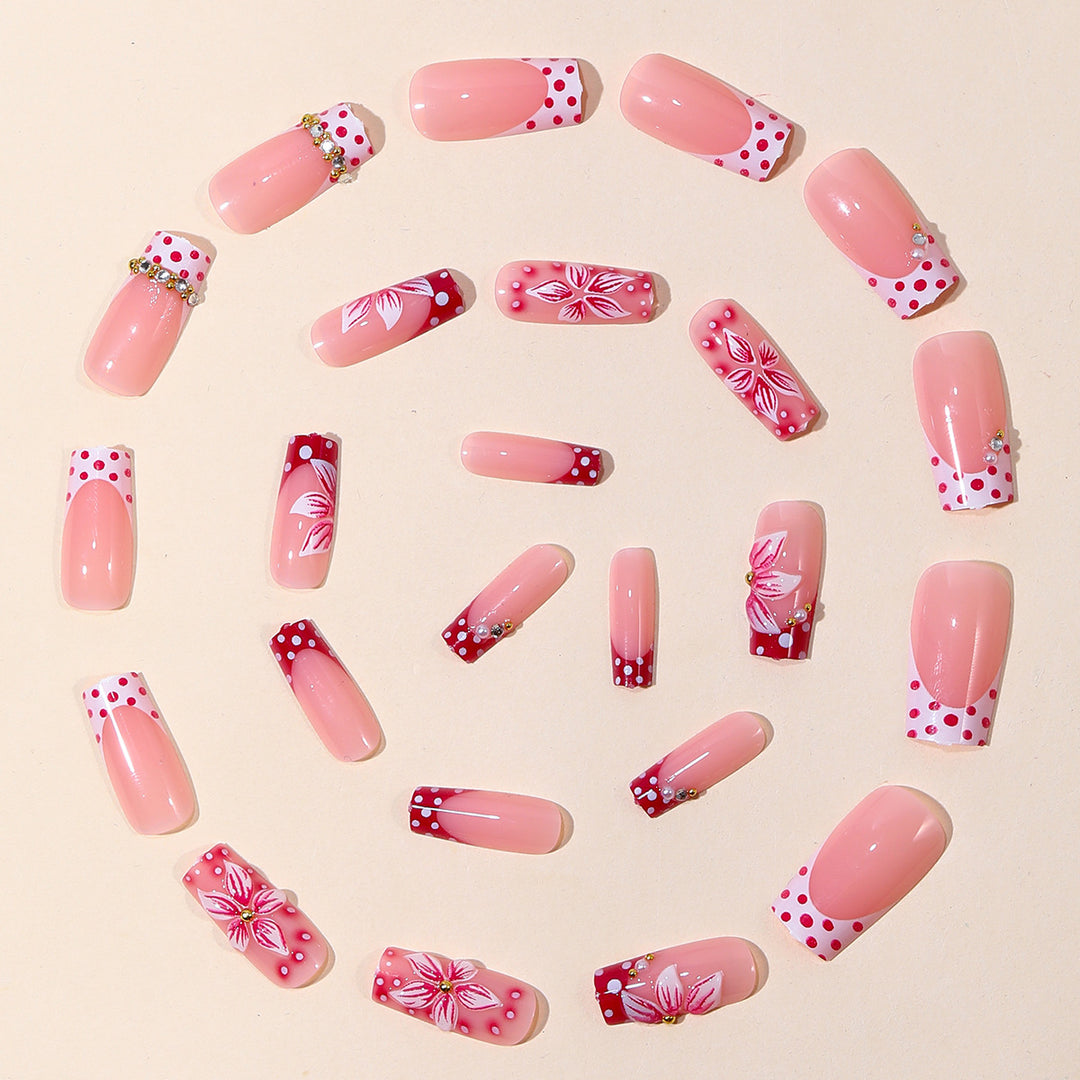 Decorative Floral Nail Art Extensions Bowlift