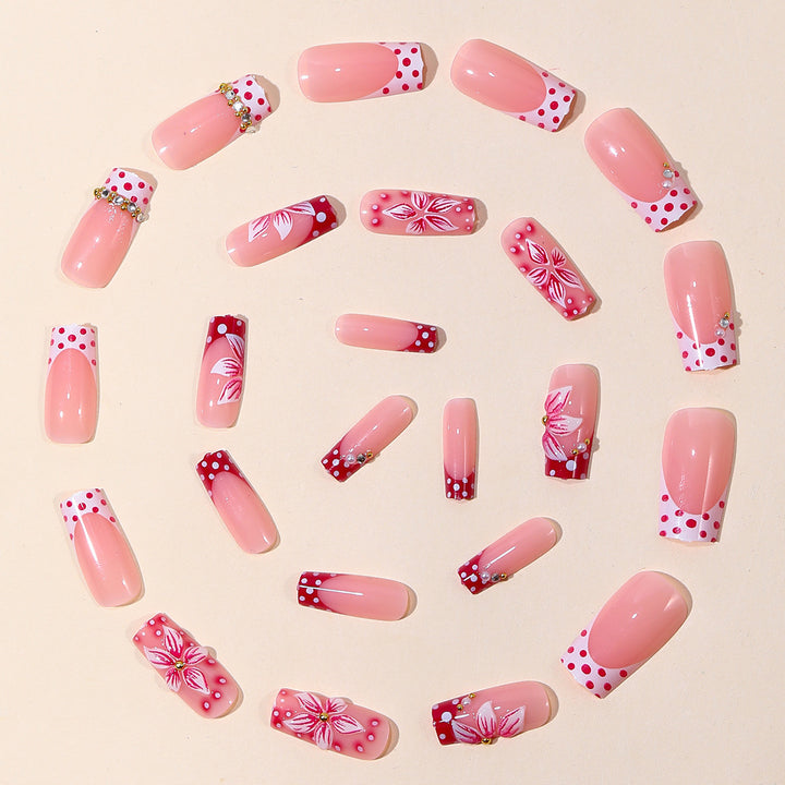 Decorative Floral Nail Art Extensions Bowlift
