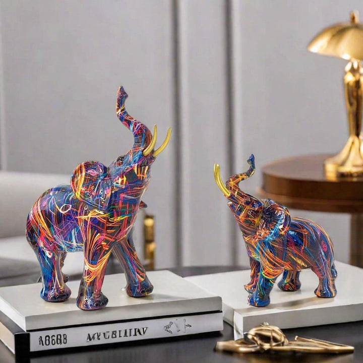 Creative elephant figurine with colorful design Bowlift