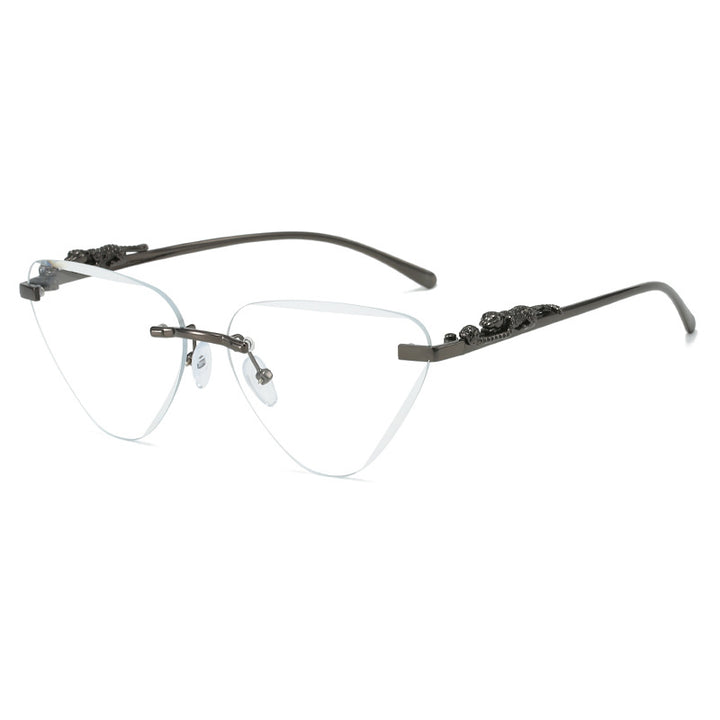Women's Designer Sunglasses with Creative, Triangular Frame and Elegant Gold Accents Bowlift