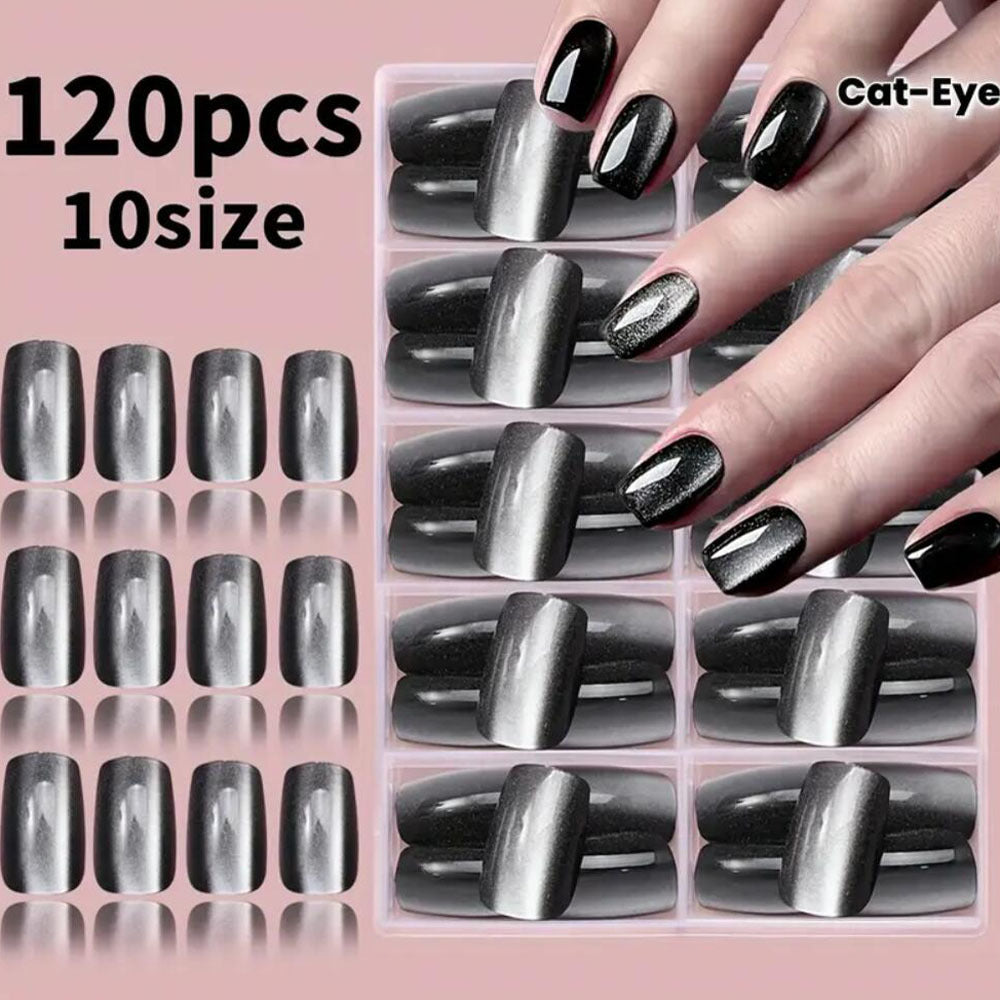 Cat-Eye Press-On Nail Set Bowlift