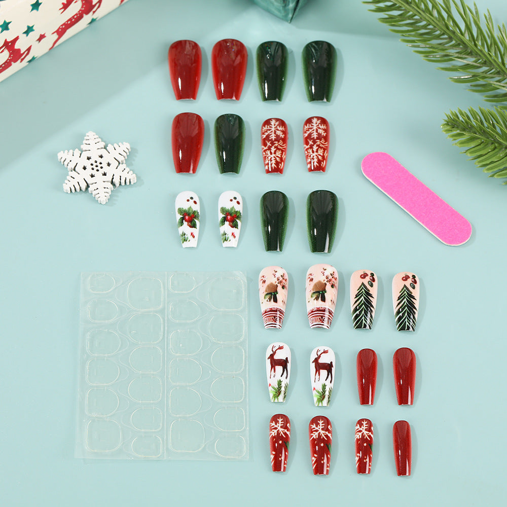 Artificial nails with festive Christmas designs Bowlift