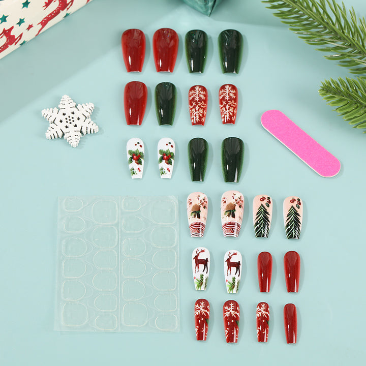 Artificial nails with festive Christmas designs Bowlift