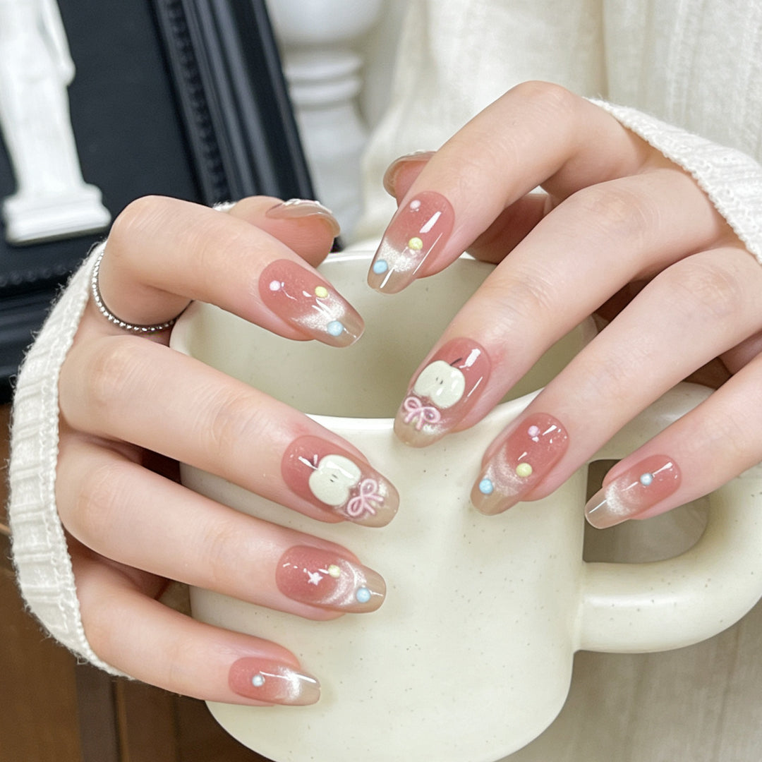 Whimsical Character Designed Press-On Nail Art Bowlift