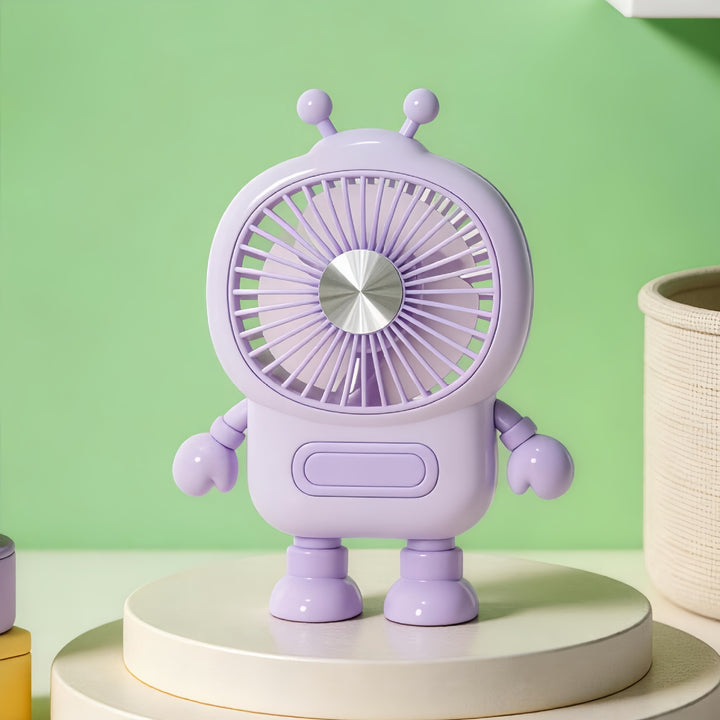 Ladies Portable Robot Fan with USB Charging Function and Flexible Design Bowlift
