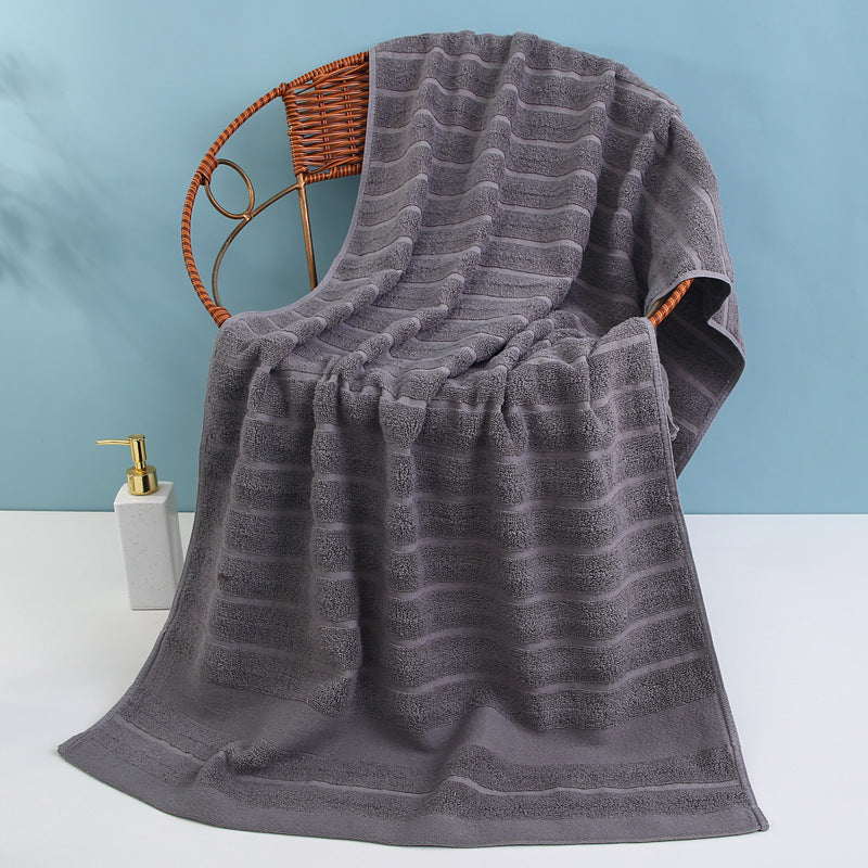 Luxury terry bath towel with elegant striped pattern Bowlift