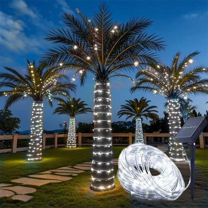 Solar-Powered Warm White Flexible LED Rope Lights For Tree And Landscape Wrapping Bowlift
