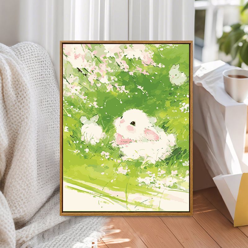 Whimsical Bunny Illustration Canvas Art Bowlift