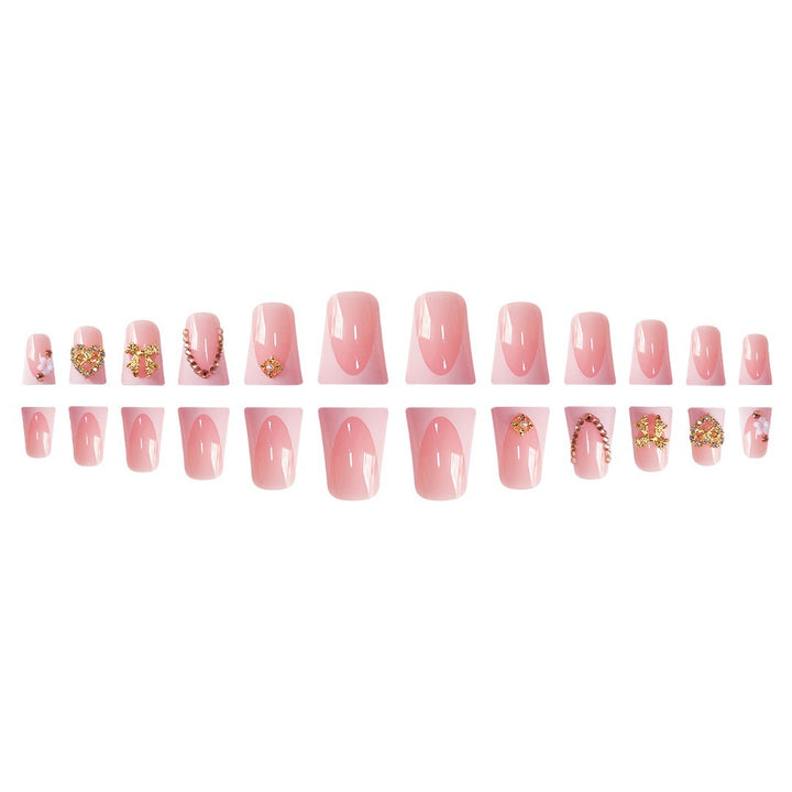 Decorative Rhinestone-Embellished Press-On Nail Extensions Bowlift