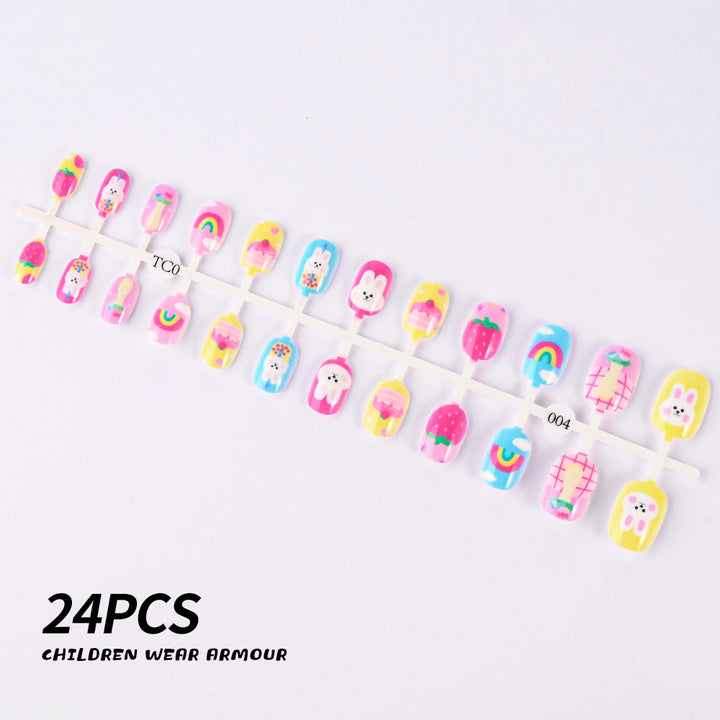 Children's Fun-Themed Press-On Nail Set Bowlift