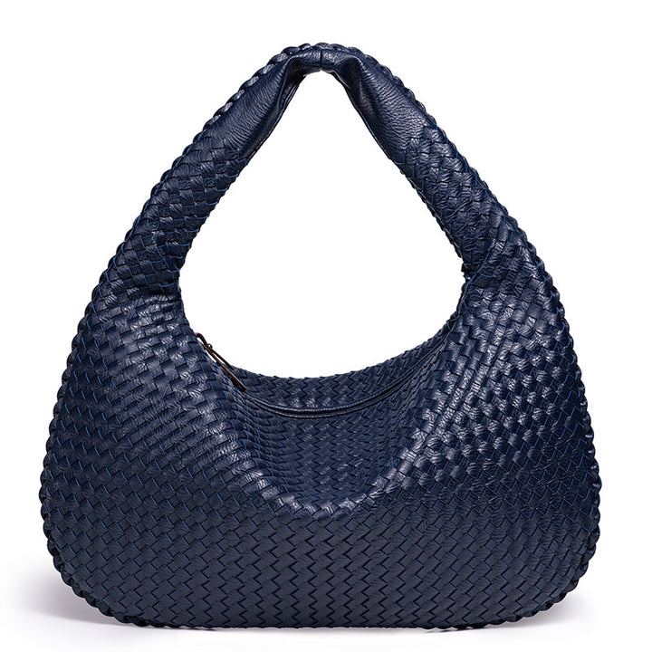 Woven Leather Shoulder Bag Bowlift