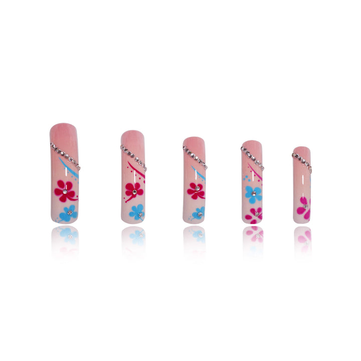 Artfully Designed Floral Press-On Nails Bowlift
