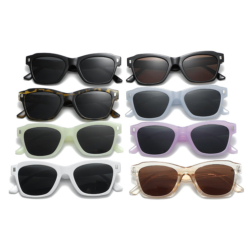 Women's fashionable sunglasses with transparent frame and high-quality UV protection Bowlift
