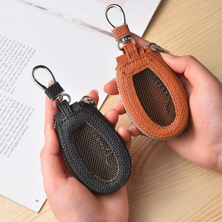 Textured Leather Coin Pouch with Clip Bowlift