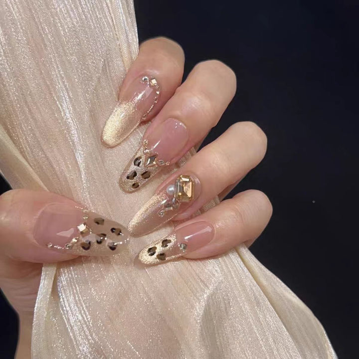 Artistic Floral Stiletto Press-On Nails Bowlift