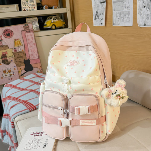 Stylish Star-Patterned Backpack Bowlift