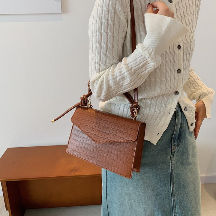Crocodile-Embossed Handcrafted Crossbody Bag Bowlift