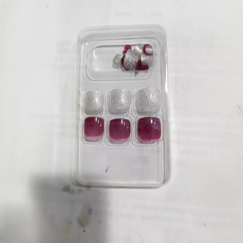 Premium Press-On Nail Set with Glitter and Gemstone Accents Bowlift
