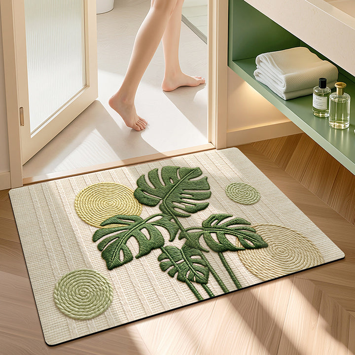 Floral Embroidered Area Rug Bowlift