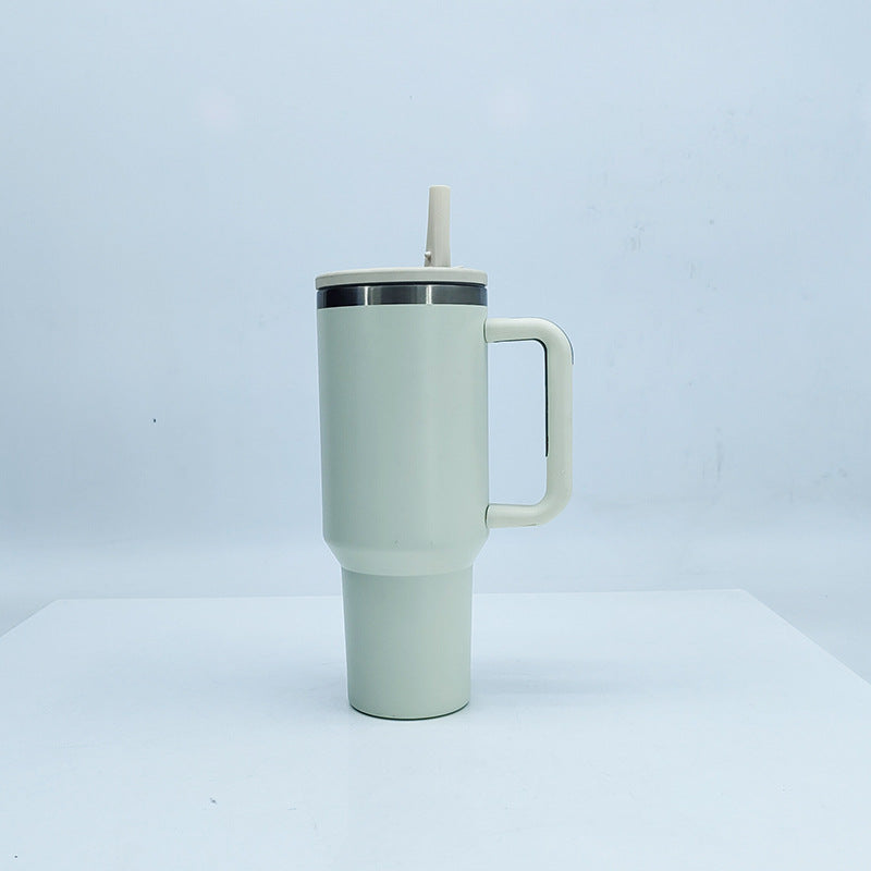 Women's insulated mug with sturdy handle and straw Bowlift