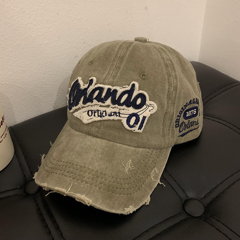 Women's Distressed Vintage Embroidered Baseball Cap Bowlift