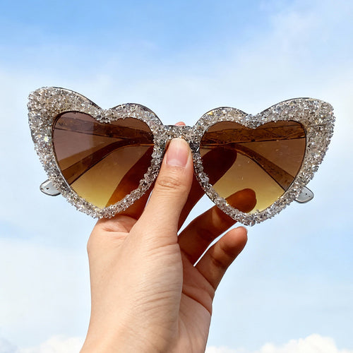 Sparkling Heart-Shaped Sunglasses Bowlift