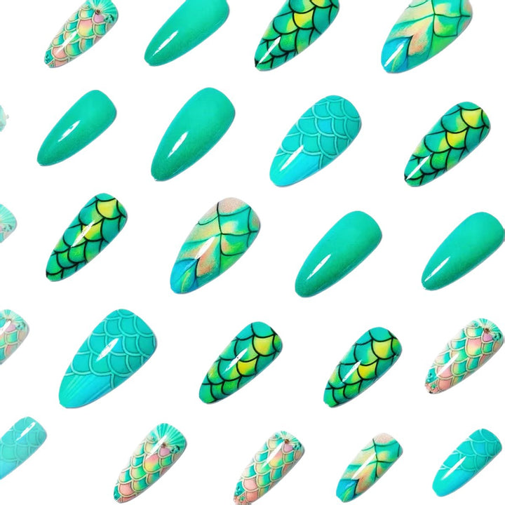 Artistic Mermaid-Scale Nail Art Bowlift