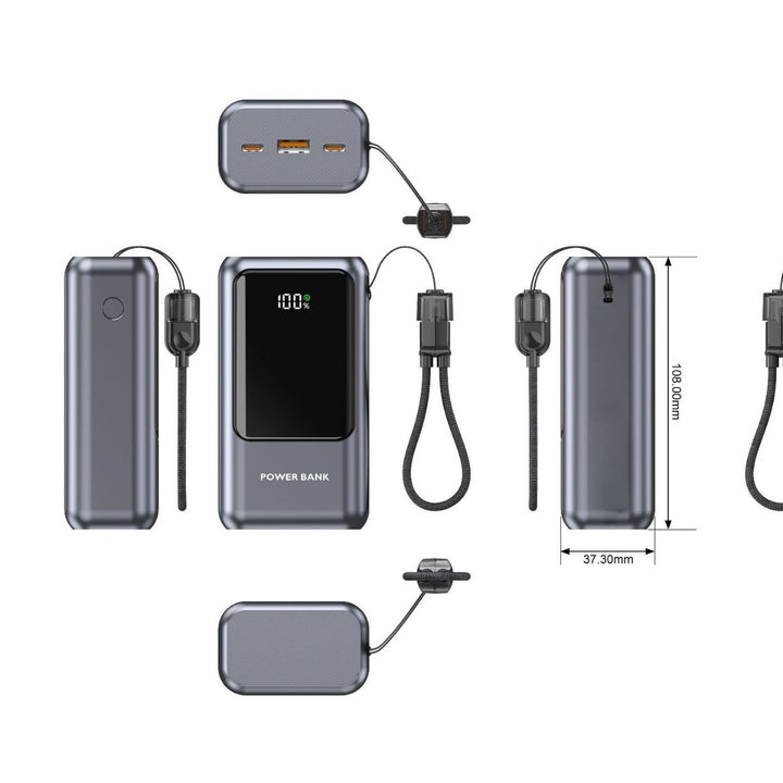 Portable power bank with digital charge indicator and compact design Bowlift