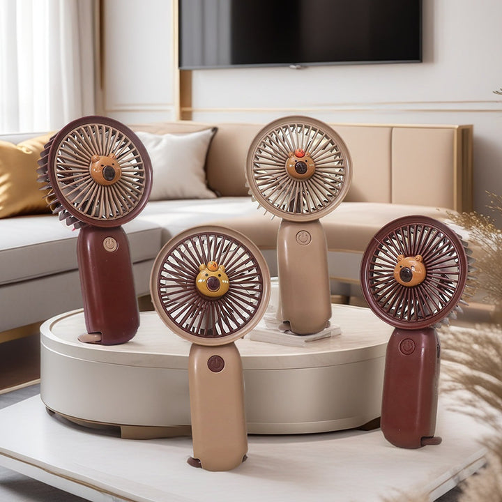 Women's Portable Hand Fan with Animal Design Bowlift