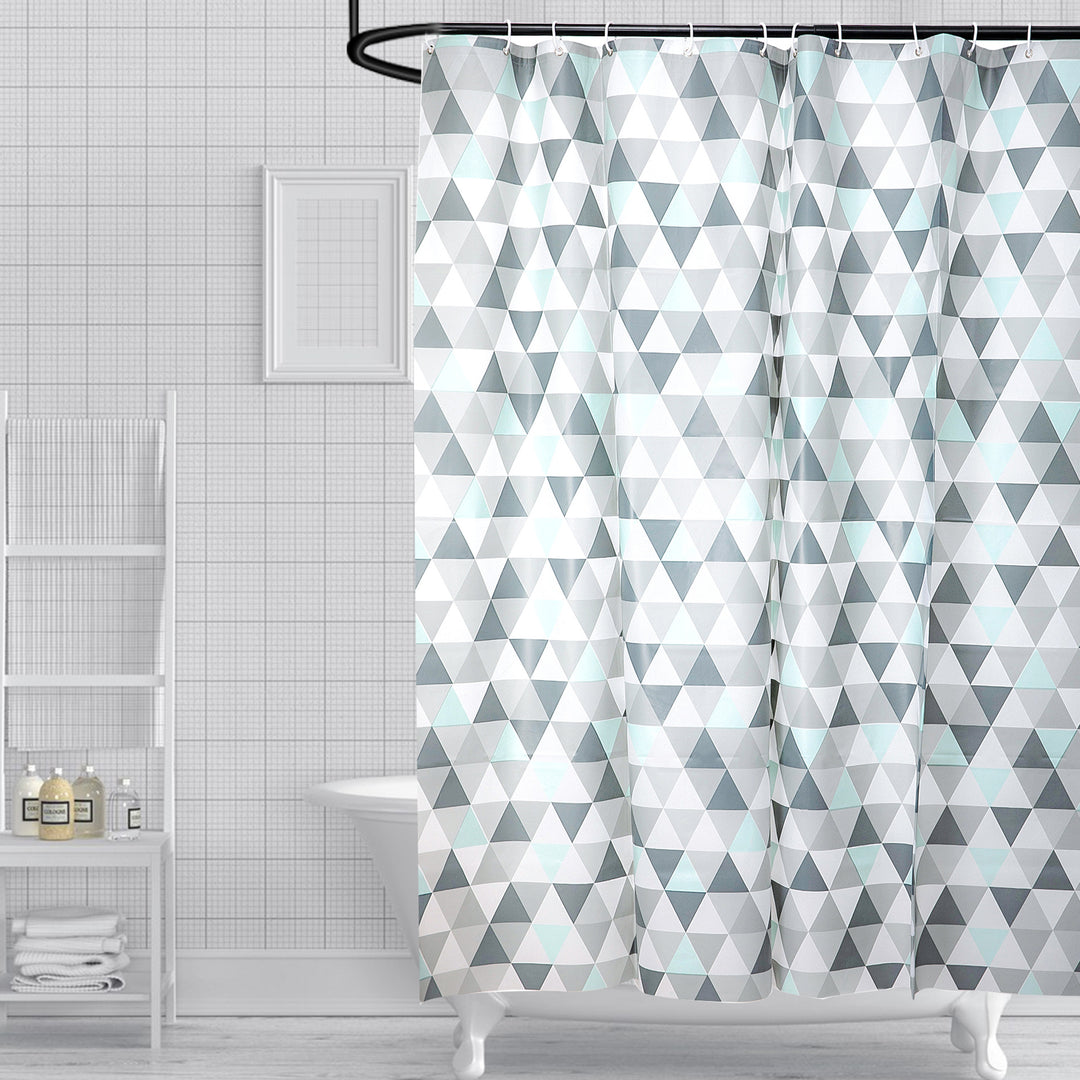 Geometric Triangle Pattern Shower Curtain Bowlift