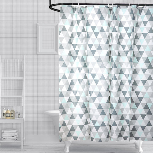 Geometric Triangle Pattern Shower Curtain Bowlift