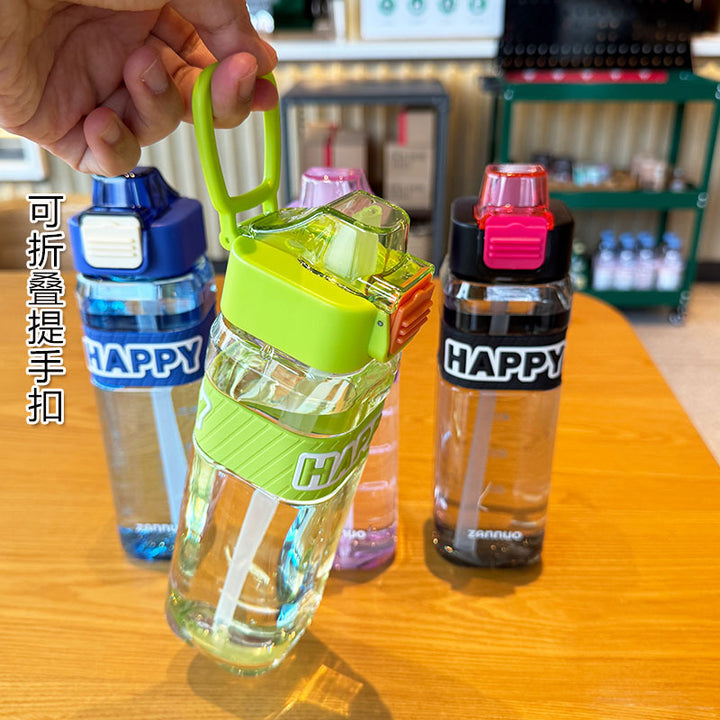 Ladies leak-proof drinking bottle with integrated measuring scale and secure lid Bowlift