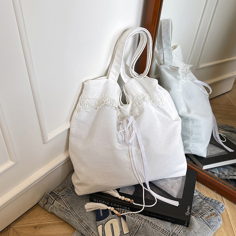 Chic Embroidered Shoulder Tote Bag Bowlift