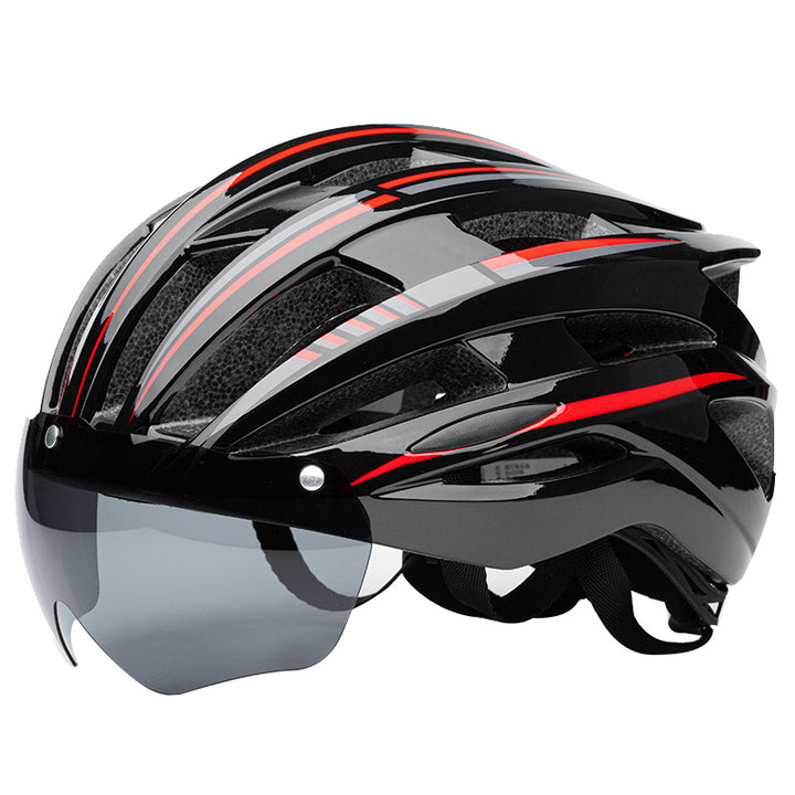 Bicycle helmet with integrated visor and innovative ventilation system Bowlift