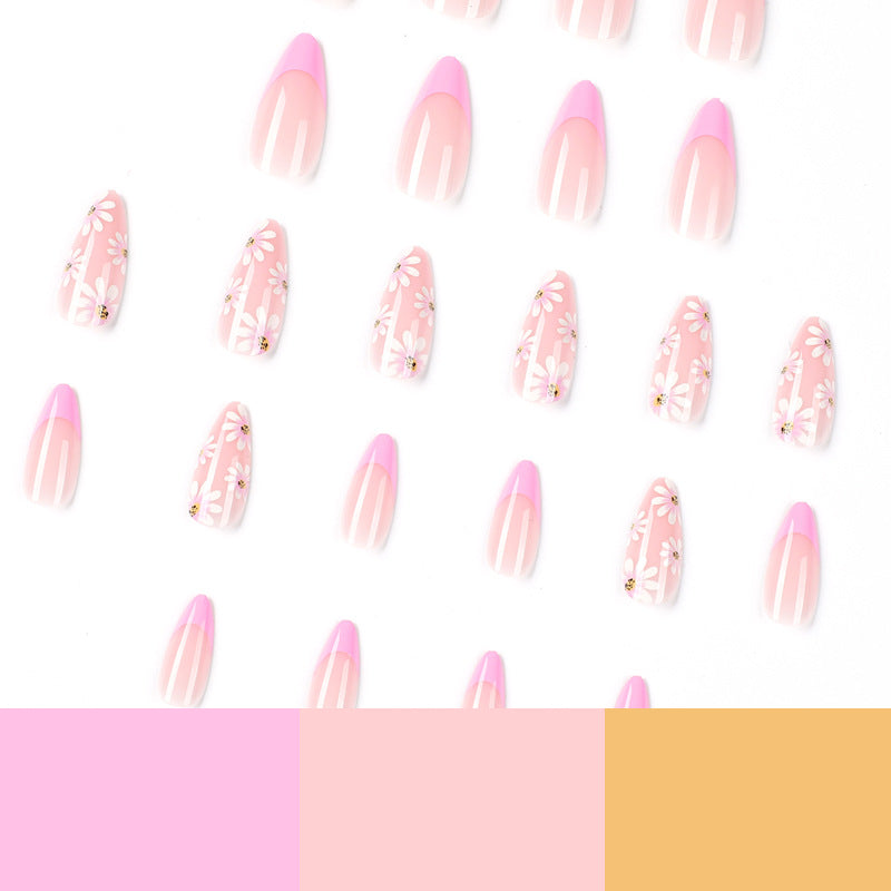 Artful Nail Extensions with Floral Design Bowlift