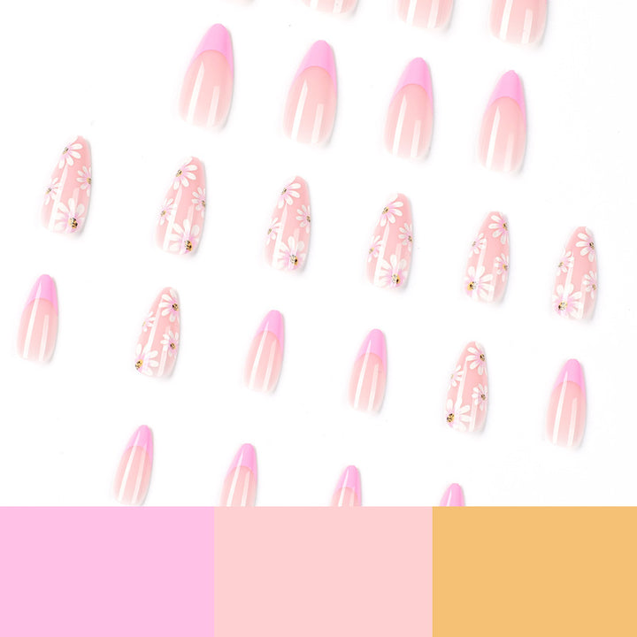 Artful Nail Extensions with Floral Design Bowlift