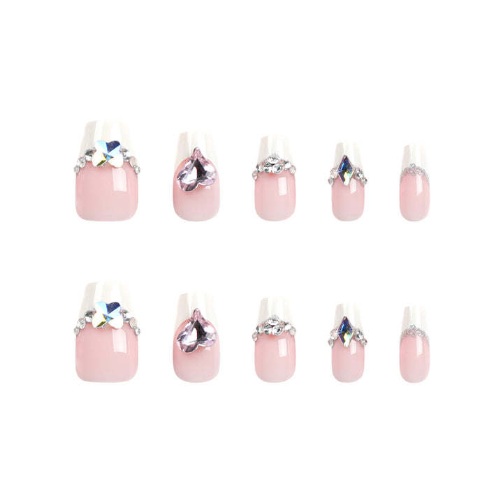 Artistic Nail Extensions with Gemstone Decorations Bowlift