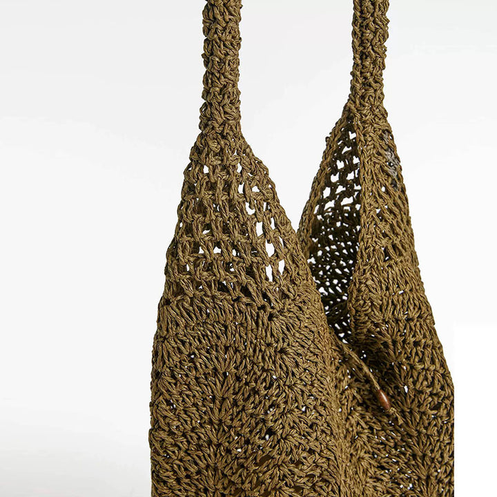 Hand-crocheted tote with deep slit Bowlift